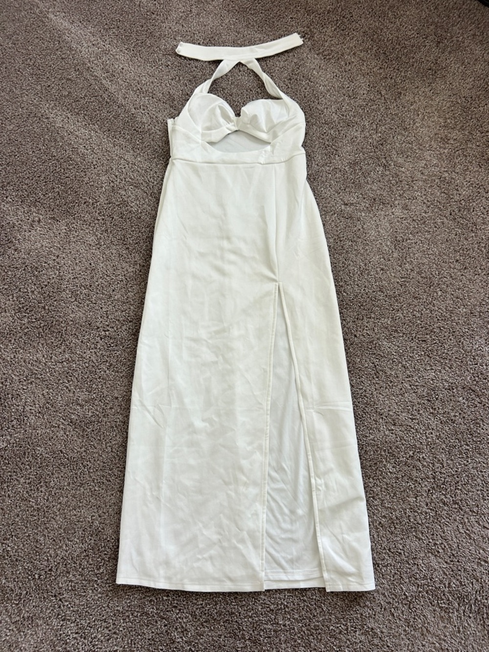 NWT White Maxi Halter Dress